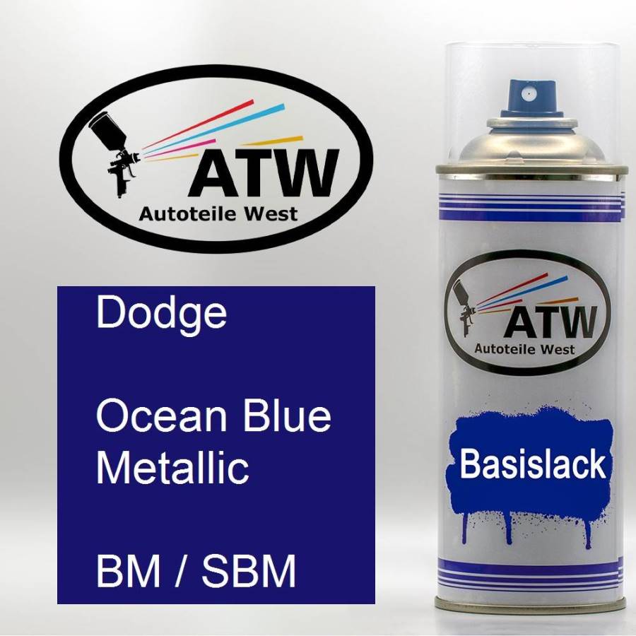 Dodge, Ocean Blue Metallic, BM / SBM: 400ml Sprühdose, von ATW Autoteile West.